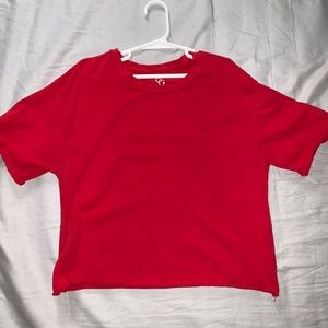 Basic Red Cropped Shirt